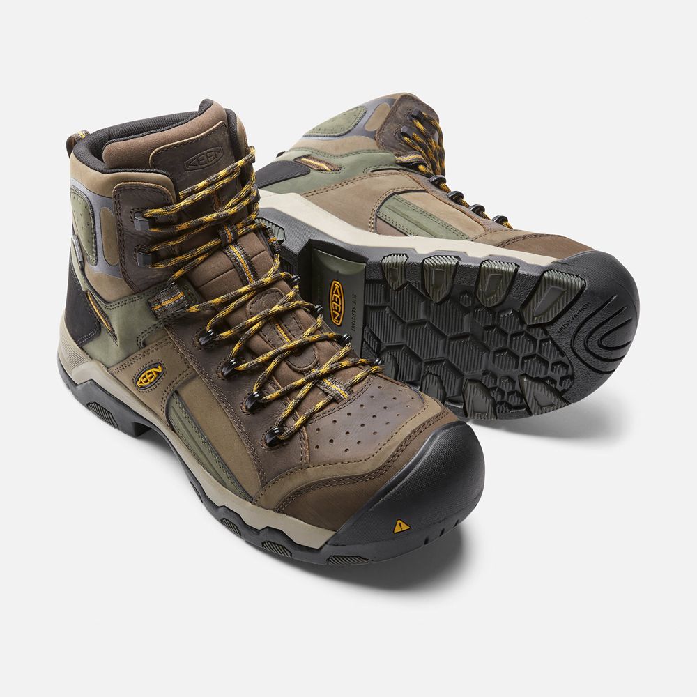 Keen Laarzen Heren Bruin - Davenport Al Waterproof Mid (Composite Toe) - 46078-GHUW